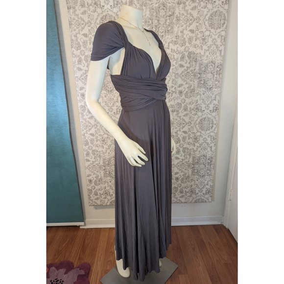 Lulus Multiway Tricks of the Trade Dark Grey Convertible Maxi Dress XS - Picture 6 of 14